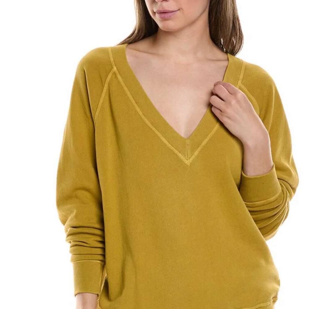 The Great V-Neck Sweatshirt Yuzu NWT Size 0
